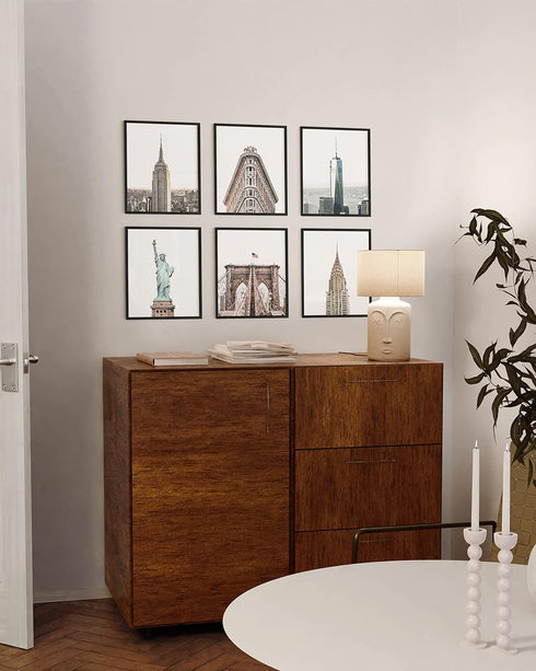 HAUS AND HUES New York City Wall Art Set of 6 - NYC Posters and Skyline Decor | 8" x 10" UNFRAMED