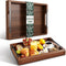 WBKATN 17 Inch Acacia Wood Ottoman Tray for Living Room, Wooden Serving Tray