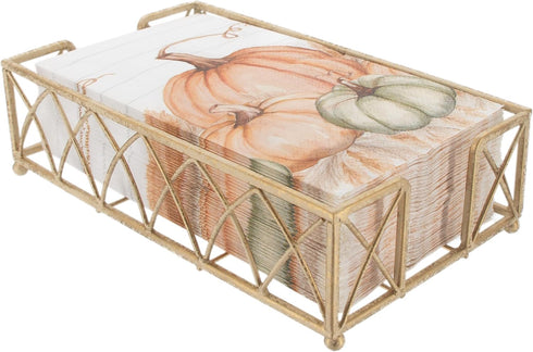 Boston International Antique White Arch Design Guest Towel Napkin Holder Caddy, 9 x 5.25-Inches