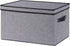 Fabric Storage Boxes with Lids, Storage Baskets for Shelves, Decorative Linen Closet Organizers, Small, Gray, 1-Pack