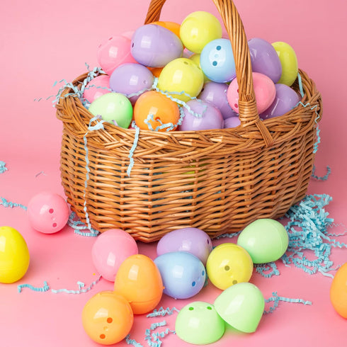 300PCS 2.3" JOYIN Pastel Easter Eggs, Empty Plastic Eggs, Colorful Plastic Eggshell Bulks for Easter Hunt, Filling