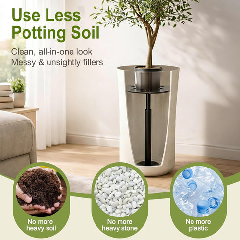 1628 Inch, 1 Pack Adjustable Plant Riser for Inside Pots, Planter Inserts for Tall Pots with Clear Acrylic Tray