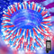 LAMPHOME 33ft Red White Blue String Lights, 100 LED 4th of July