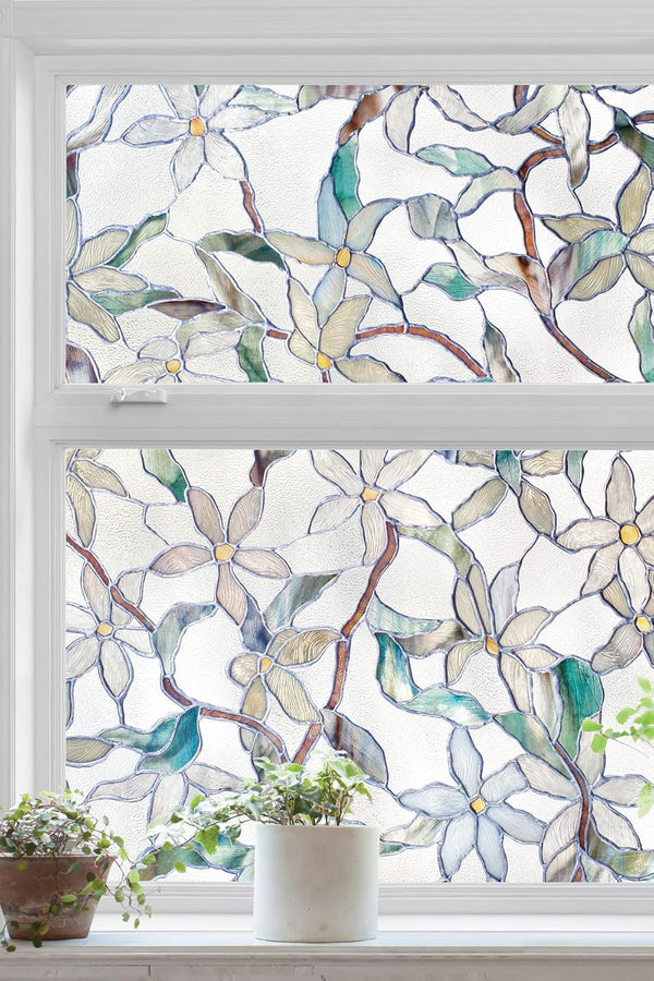 Artscape Jasmine Window Privacy Film, Textured Glass Pattern, Non-Adhesive, UV Protection, 24 x 36 inches, Made in USA