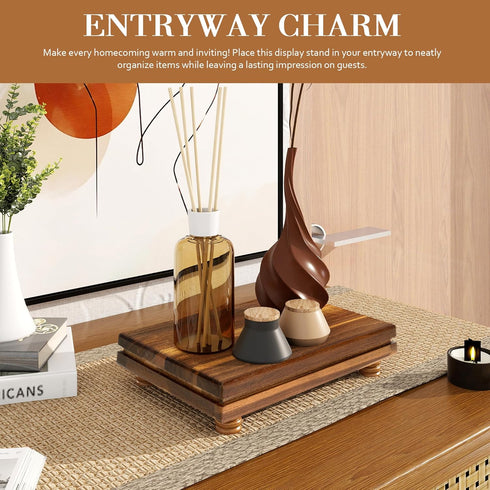 EOSAHR Unique Wood Riser Display Stand for Home Decor Farmhouse Riser for Decor as Plant Stand & Soap Holder - Ideal