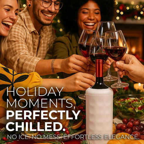 750ml 6+ Premium Wine Chiller - Stainless Steel Wine Bottle Cooler, Vacuum Insulated & Double-Walled - Keeps Wine Cold