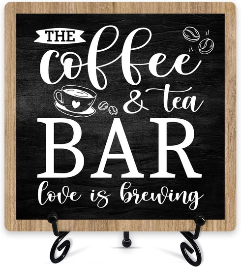 Farmhouse Coffee Bar Decor - Wooden Plaque Sign, Accessories & Must-Haves for
