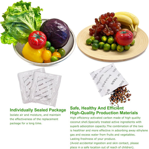 Produce Freshness Preserver Saver Kit, Keep Fruits and Vegetables Fresh Longer, Ethylene Gas Absorber (2 Pack)
