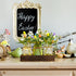 DUOER Easter Centerpiece Table Decorations for Table Runner Farmhouse Coffee Table Decor with Wood Tray and Led Light