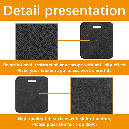 4 PCS Heat Resistant Mat with Sliding Function - 12 * 14in Countertop Protector for Air Fryer and Oven
