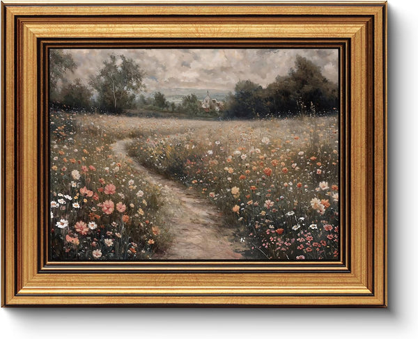 HUARCEY Gold Framed Vintage Wall Art for Living Room, Flowers Painting Prints