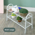 Urban Iron 2-Tier Closet Simple Shoe Rack for College Dorm, Heavy Duty White Wire Metal Shoes Storage Mini Horizontal