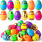 JOYIN 36 Pcs 3.15" Colorful Printed Eggs Include 8 Golden, Plastic Fillable