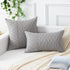20x20, Set 2, Kevin Textile Grey and Beige Farmhouse Striped Patchwork Linen Decorative Throw Pillows Covers of Modern