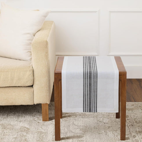 Solino Home Stripe Linen Table Runner 36 Inches - 100% Pure Linen