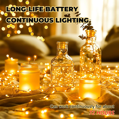 6 Pack 7ft 20LED HXWEIYE Fairy Lights Battery Operated with Remote & Timer, Mini Firefly Starry Lights Mason Jar Lights