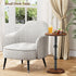 Drink Table, Small Round Side Table for Small Spaces, Modern Accent Round End Tables with Metal Leg, Thickened Wood