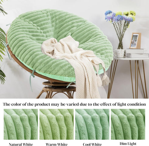 8 50"x50") HOMBYS Fluffy Shaggy Cover for Papasan Chair Cushion, Plush Faux Fur Slipcover ONLY, (Without Cushion)