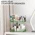 2 Countertop, Tier Corner Bathroom Organizer Vanity Makeup Organizer with Brush Holder, Space-Saving Skincare Storage