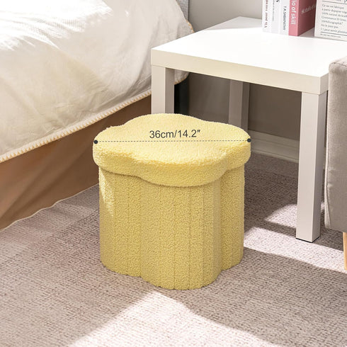 12.6"x12.6"x12.6" B FSOBEIIALEO Storage Ottoman Cube, Flowers Shaped Ottomans with Storage Foot Stool Footrest