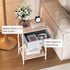 VECELO Night Stand, Small End Table for Small Spaces, Wood Side Table for Living Room, Bedside Table with Drawer