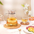 30.5oz/900ml CNGLASS Glass Teapot Stovetop Safe,One-Touch Clear Tea Kettle,Blooming and Loose Leaf Tea Maker