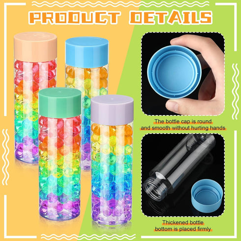 16 Purple,13.5 oz) Hoolerry Pcs Empty Plastic Sensory Bottles with Lids Reusable Clear Plastic Sensory Water Bottles