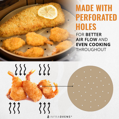 Unbleached Air Fryer Parchment Paper, 6.7 inch Pre-Cut Round Paper Liner Sheets for Baking