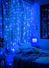300 9.8ft 9.8ft 8 1 Pack Brightown LED Blue Fairy Curtain Lights, x String Lights, USB Plug in Lighting Modes Christmas