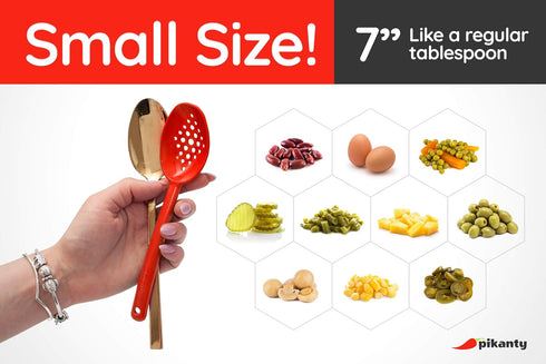Small 7-Inch Slotted Serving Spoons (Pack of 4) - Perfect for Olives, Pickles & Condiments | Sturdy & Versatile | Made in USA