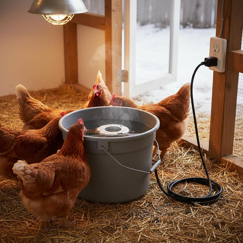 150W Farm Innovators Chicken Waterer De-Icer for Nipple Drinker Chicken Water Buckets - Water Deicer
