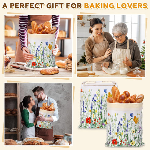 Yiyiring 2 13 17 Pcs Beeswax Bread Bags for Sourdough Reusable x Large Bread Bags with Improved Beeswax Coating Food