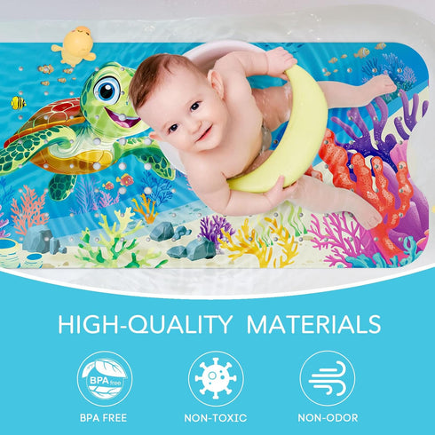 Slip-40 16 Inch, SHUCHING Baby Bath Mat for Tub Non X Bathtub Mat Non Slip for Kids, Toddler Long Shower Mat