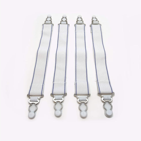 Levinsohn Fresh Ideas Bed Sheet Straps - For All Fitted Sheet Sizes, 4-Pack, White
