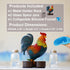 Vintage Metal Rooster Holder Caddy for Spices and Seasonings - Rooster Salt and Pepper Shakers Set, Two Glass Shakers