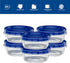 Elegant Disposables Twist Top Deli Containers, Reusable Stackable Food Storage Containers with Blue Screw on Lid - 10