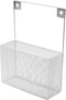 YBM Home Wall Hanging Basket for Kitchen, Mesh Silver Bin for Pantry, Bath, Laundry Room Organization