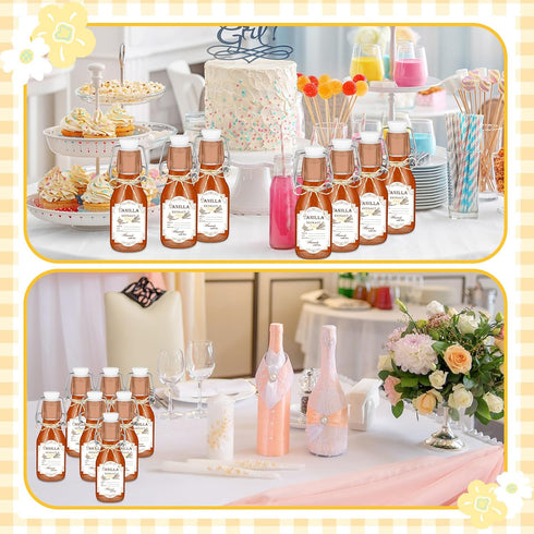 20 Pack Favors(Clear,4oz) Queekay Mini Swing Top Glass Bottles for Vanilla Extract Homemade Olive Oil Bottles with Lids