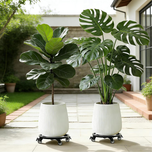 12 Inch 2Pack 400Lbs Plant Caddy with Wheels, Heavy Duty Plant Stand with Wheels, Metal Rolling Plant Stands for Pots