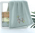 Pidada Set of 2 Hand Towels with Embroidered Bird Tree Pattern 100% Cotton for Bathroom