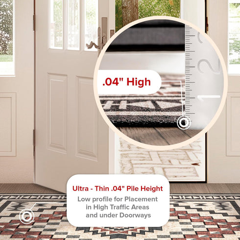 nuLOOM Leighton Machine Washable Southwestern Medallion Accent Rug, Ultra Thin, 2x3, Beige for Indoor Use
