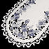 Embroidered Delft Blue Onion Flower Table Runner - Dresser Scarf Doily (14Wx27L)