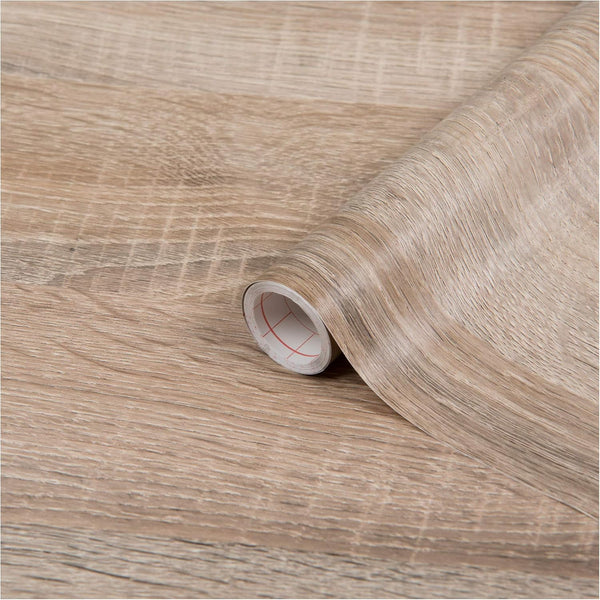 d-c-fix 346-8105 Self-Adhesive Film Sonoma Oak Light Wood 26.5'' x 78.7", Light Brown, Beige