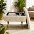 ACEQLYT Small Foot Stool, Small Ottoman with Storage, White Furry Footstool with Soft Padded Seat & Gold Metal Leg