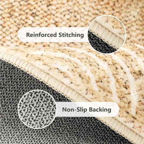 4ft /48 inch/122 cm Asrug Faux Jute Round Rug Area Rug Washable Non-Slip Circle Rug Soft Touch Circle Rugs Round