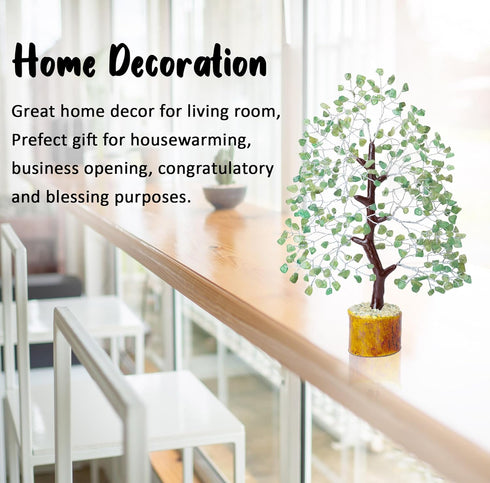 Green Jade Crystals Tree of Life Decor - Healing Crystals Spiritual Gift for Home & Office Decor