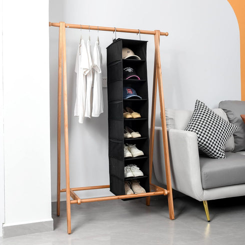 Berdeng Closet Storage8-ShelfBlack1 Pack Hanging Shoe Organizer for with Side Mesh PocketsHat Racks for Baseball