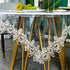 Jeloris Plastic Clear Round Tablecloth Vinyl PVC Waterproof Tablecloth Embroidered Lace Edge