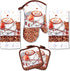 Lobyn Value Packs: 5-Piece Café Latte Kitchen Towel Set - Quilted Oven Mitt & 2 Potholders
