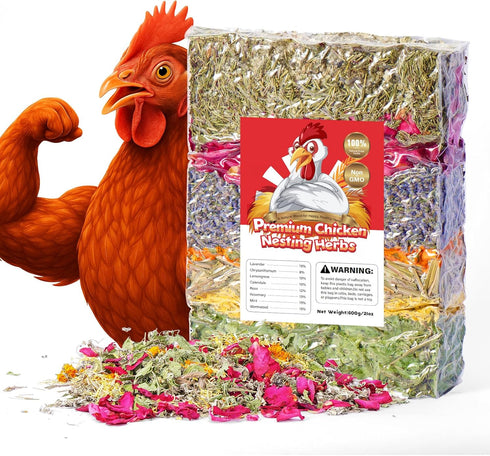 Bicrown 21oz Premium Chicken Nesting Herbs Natural Dried Blend, Lavender Rose Mint Mix,